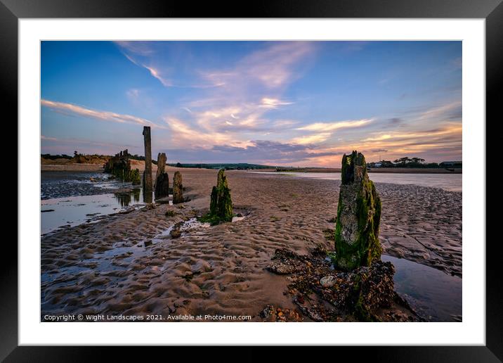 Bembridge Silver Sands Sunset Framed Mounted Print by Wight Landscapes