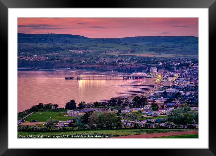 Sandown Bay At Night Framed Mounted Print by Wight Landscapes