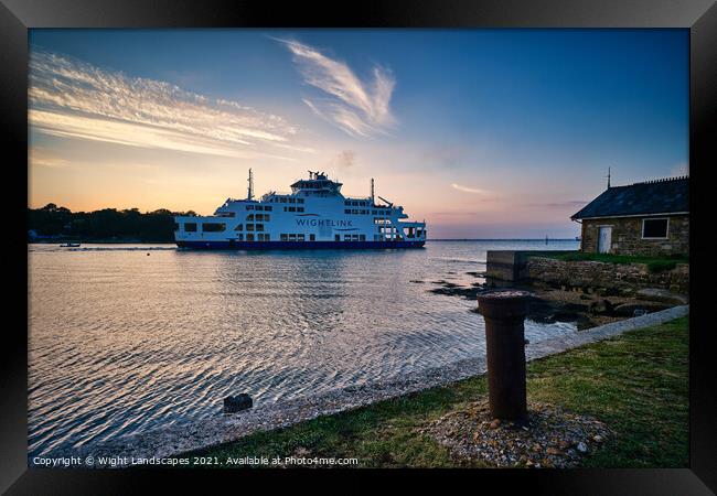 Fishbourne Ferry Sunset Framed Print by Wight Landscapes