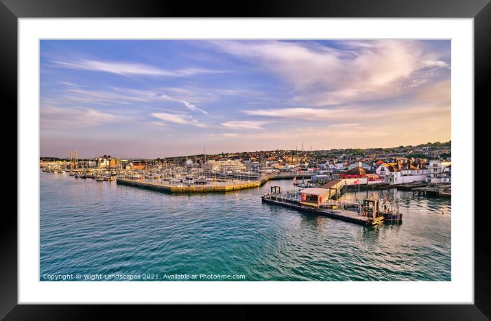 Cowes Yacht Haven and Red Jet Terminal Framed Mounted Print by Wight Landscapes