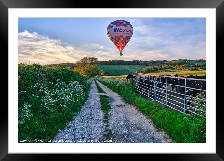 Isle Of Wight Balloon Flight Framed Mounted Print by Wight Landscapes