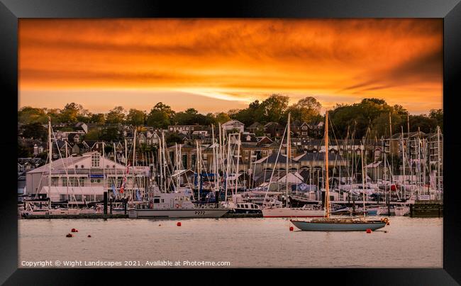 Cowes Yacht Haven Sunset Framed Print by Wight Landscapes