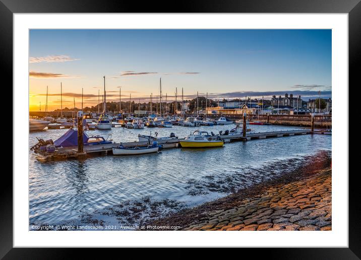 Ryde Harbour Sunrise Framed Mounted Print by Wight Landscapes