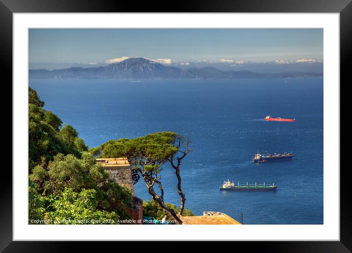 Straits Of Gibraltar Framed Mounted Print by Wight Landscapes