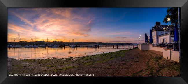 Folly Inn Sunset Panorama Framed Print by Wight Landscapes