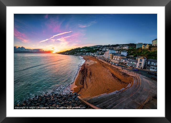 Ventor Beach Sunset Isle Of Wight Framed Mounted Print by Wight Landscapes