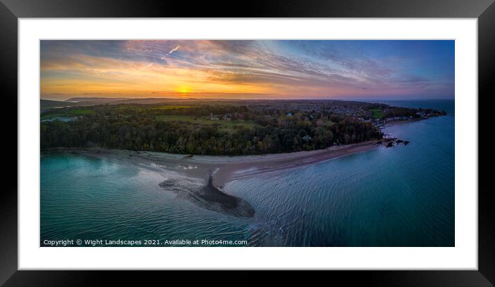 Priory Bay Sunset Framed Mounted Print by Wight Landscapes