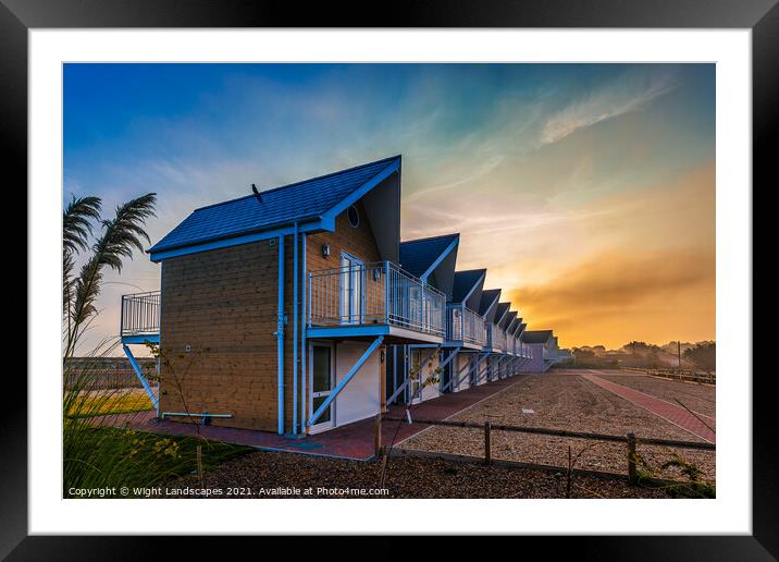 Seaview Beach Huts Framed Mounted Print by Wight Landscapes