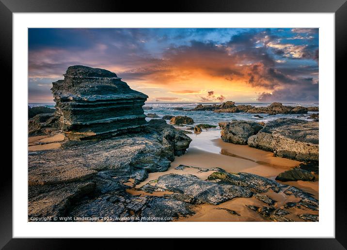 Sunset At Castelejo Beach Framed Mounted Print by Wight Landscapes