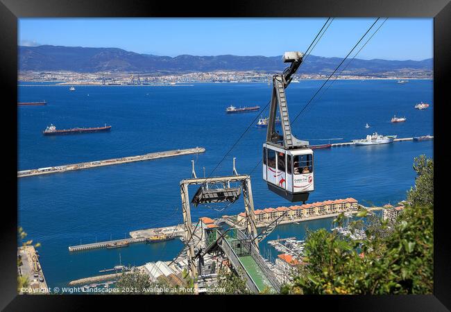 Gibraltar Cable Car Framed Print by Wight Landscapes