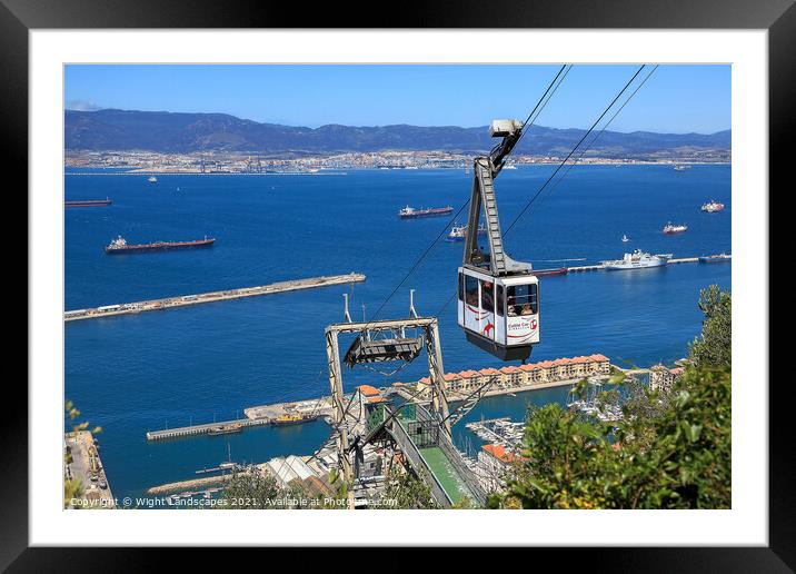 Gibraltar Cable Car Framed Mounted Print by Wight Landscapes
