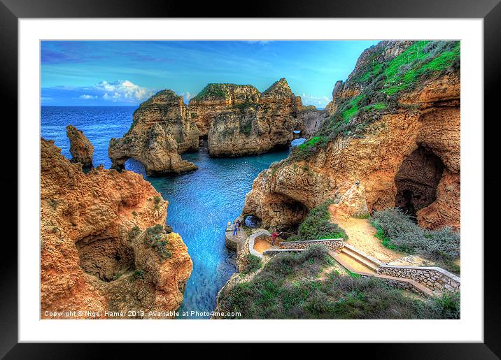 Grottos at Ponta Piedade Lagos Algarve Framed Mounted Print by Wight Landscapes