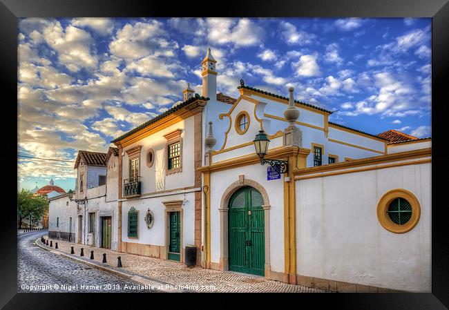 Streets Of Faro Framed Print by Wight Landscapes
