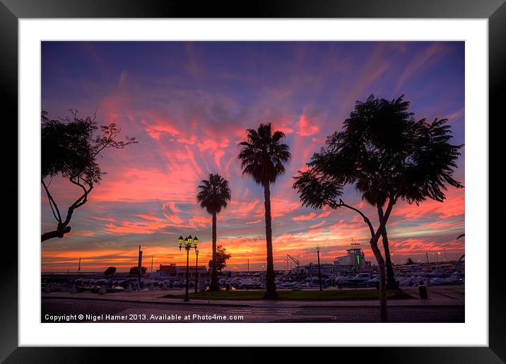 The Salmon Pink Sunset Framed Mounted Print by Wight Landscapes