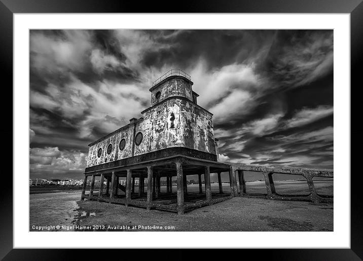 Lifeboat Station BW Framed Mounted Print by Wight Landscapes