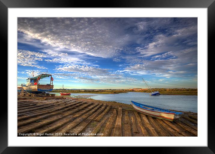 Boatyard Slipway Framed Mounted Print by Wight Landscapes