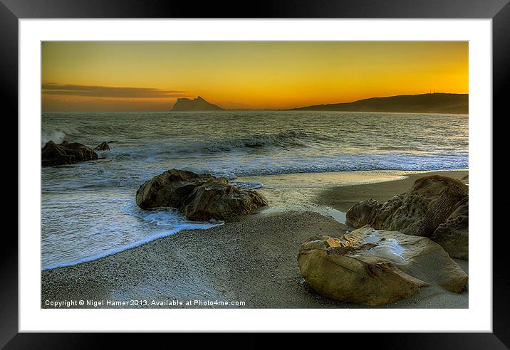 Gibraltar Sunset Framed Mounted Print by Wight Landscapes
