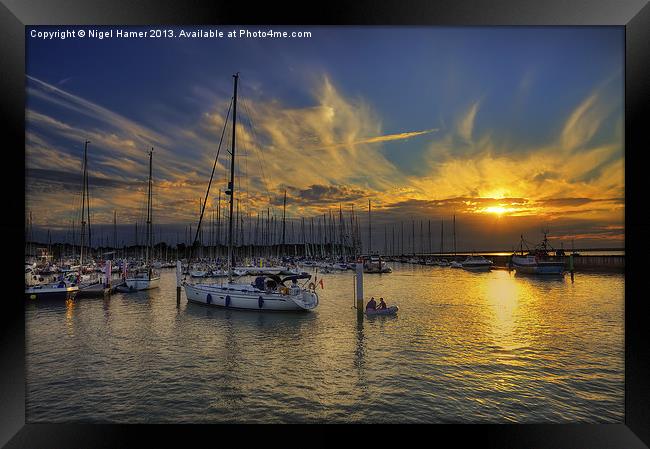 Yarmouth Sundown Framed Print by Wight Landscapes