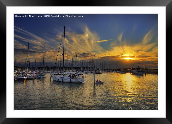 Yarmouth Sundown Framed Mounted Print by Wight Landscapes