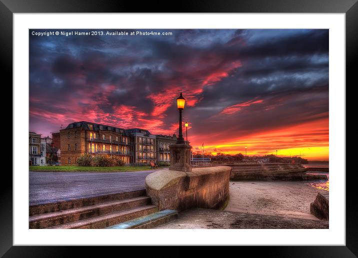 Ryde Promenade Sunset Framed Mounted Print by Wight Landscapes