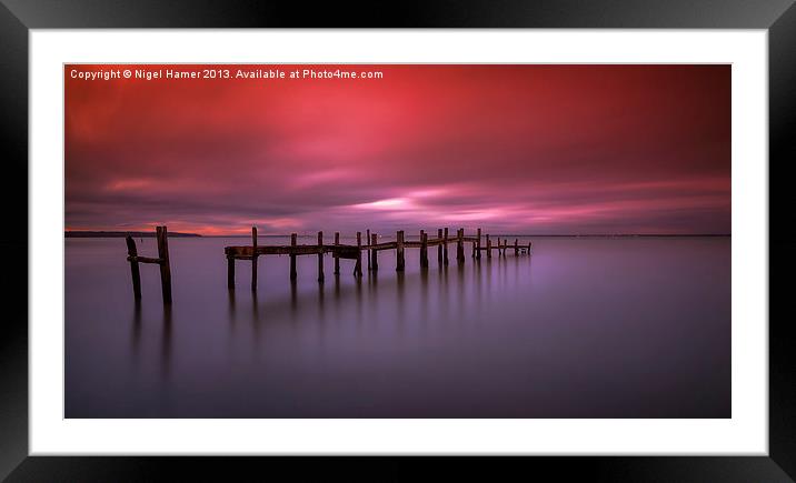 Binstead Jetty Sunset Framed Mounted Print by Wight Landscapes