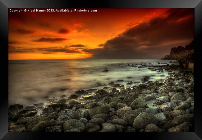 Steephill Cove Sunset Framed Print by Wight Landscapes