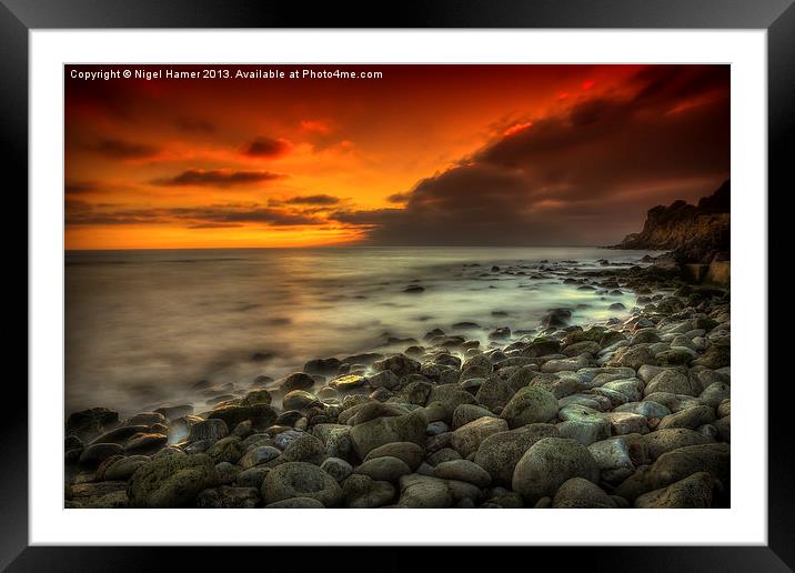 Steephill Cove Sunset Framed Mounted Print by Wight Landscapes