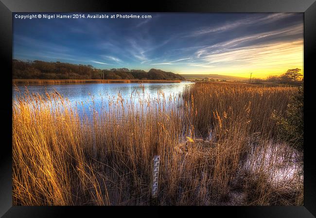 Bembridge Lagoons Sunset Framed Print by Wight Landscapes