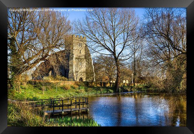 St Georges Arreton Carp Pond Framed Print by Wight Landscapes