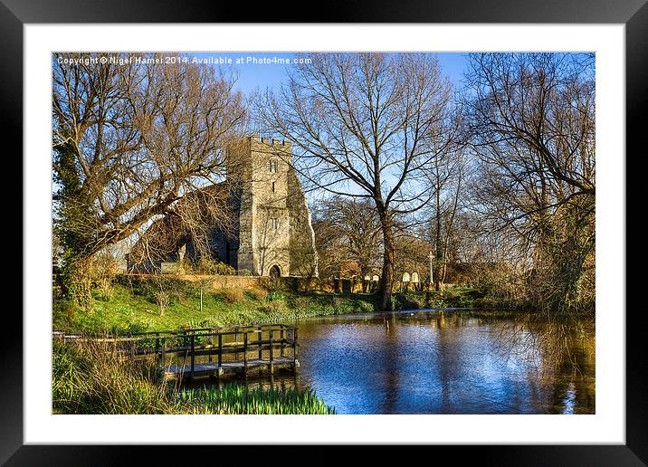 St Georges Arreton Carp Pond Framed Mounted Print by Wight Landscapes
