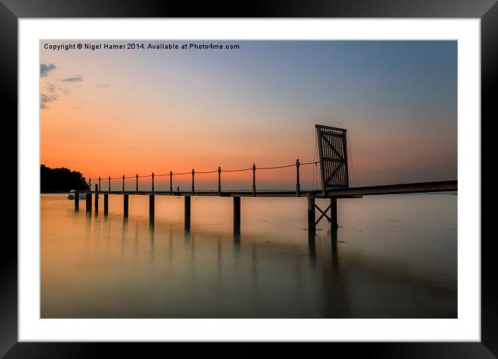 Fishbourne Jetty Sunset Framed Mounted Print by Wight Landscapes