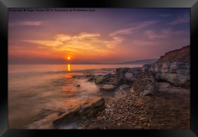 Hanover Point Sunset Framed Print by Wight Landscapes