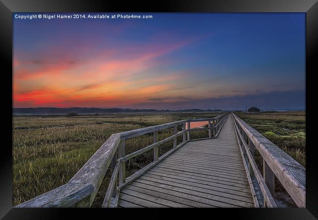 Sunset On The Boardwalk Newtown Isle Of Wight Framed Print by Wight Landscapes