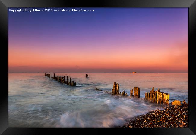 Bembridge Harbour Wave Break Framed Print by Wight Landscapes