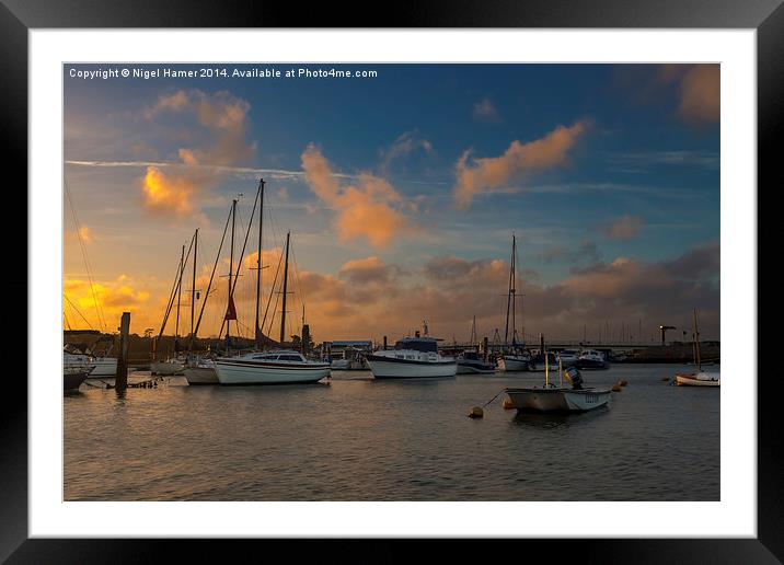 River Yar Sunset Framed Mounted Print by Wight Landscapes