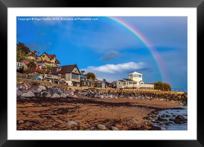The Lighthouse Rainbow Framed Mounted Print by Wight Landscapes