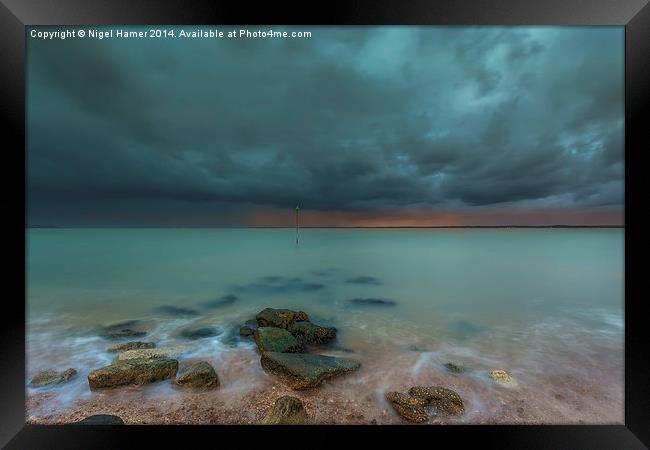 Gurnard Bay Storm Framed Print by Wight Landscapes
