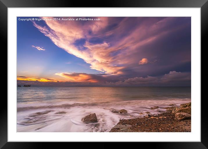 Sunset On The Beach  Framed Mounted Print by Wight Landscapes