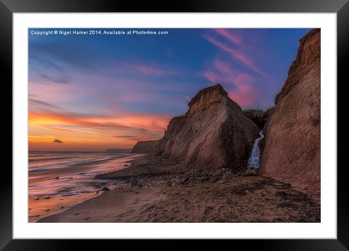 Brook Bay Sunset Framed Mounted Print by Wight Landscapes