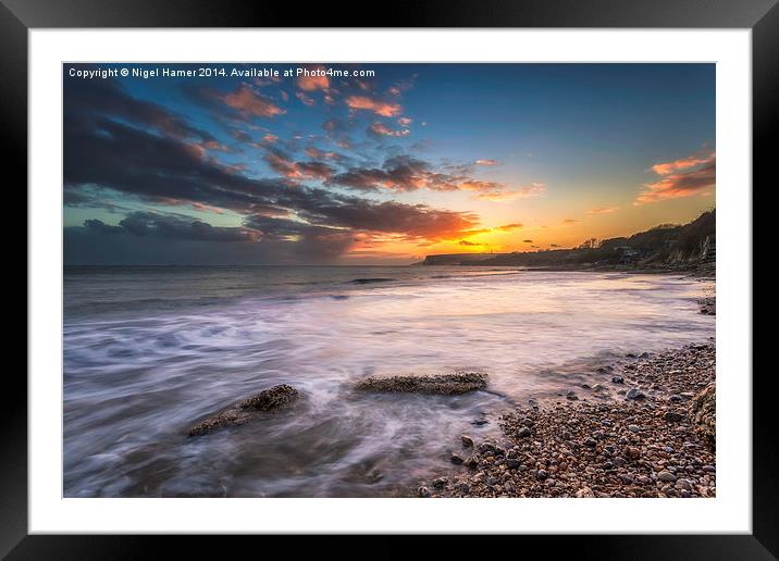 Sunset Over Culver Cliff Framed Mounted Print by Wight Landscapes