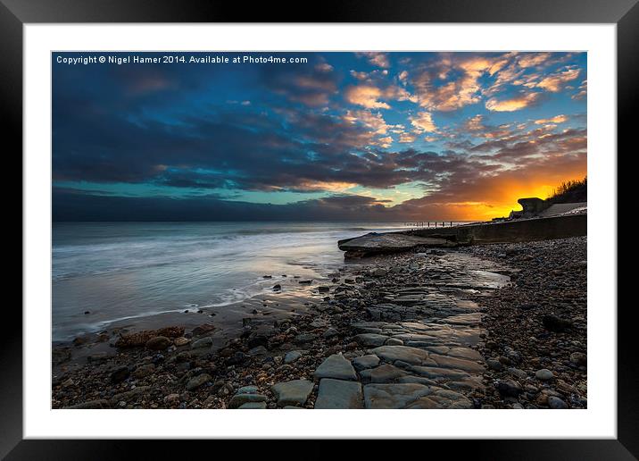 Slipway Sunset Framed Mounted Print by Wight Landscapes
