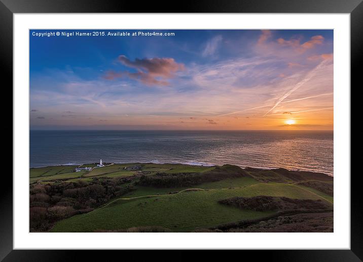 Sunset At St Catherines Framed Mounted Print by Wight Landscapes