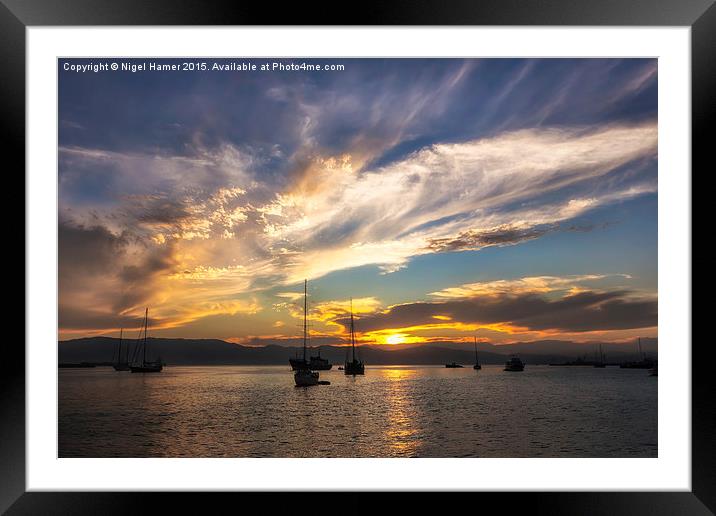 Sunset In The Bay Framed Mounted Print by Wight Landscapes