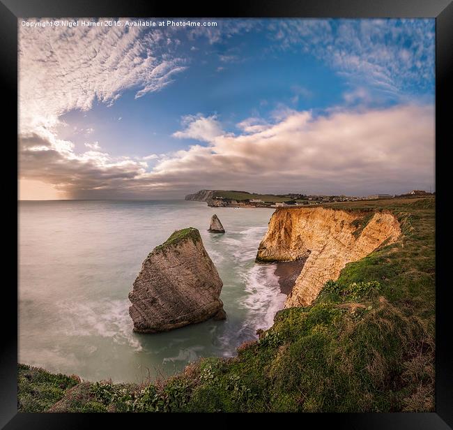 Freshwater Bay Panorama Framed Print by Wight Landscapes