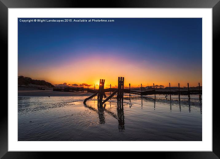 Bembridge Beach Sunset Framed Mounted Print by Wight Landscapes