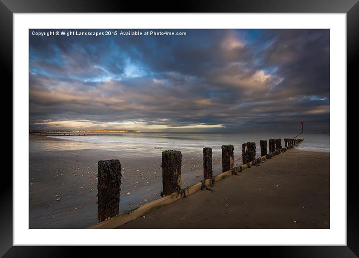 Shanklin Beach Groyne Framed Mounted Print by Wight Landscapes