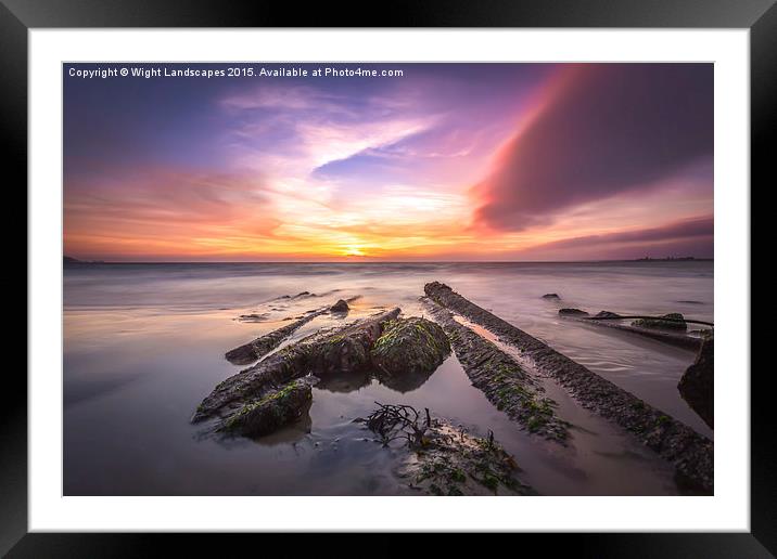 Solent Sunset Framed Mounted Print by Wight Landscapes