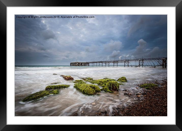  Stormy Totland Pier Framed Mounted Print by Wight Landscapes