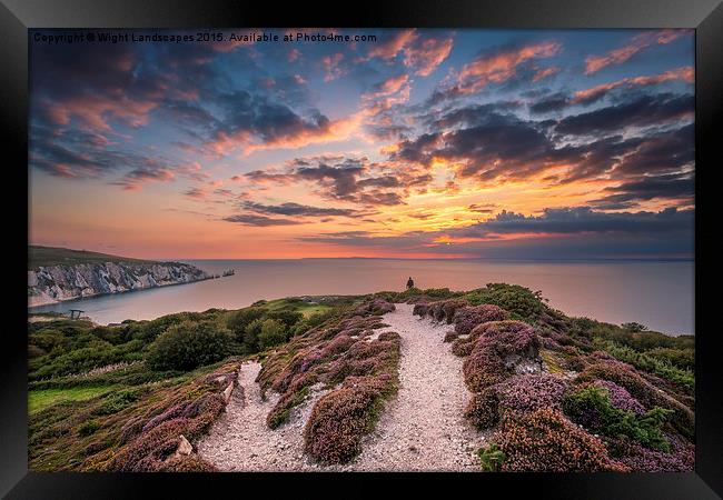 The Needles Sunset Framed Print by Wight Landscapes