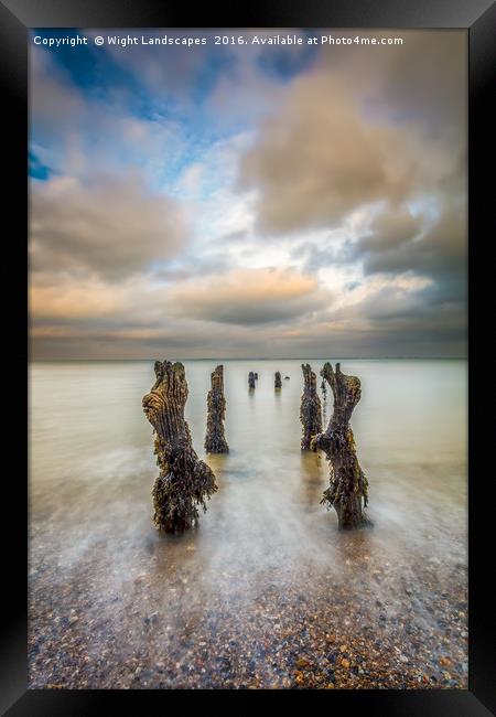 Broken Beach Jetty Framed Print by Wight Landscapes